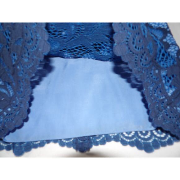 Lilly Pulitzer Sz 2 Dress Blue Lace Peplum Knee Modest Sleeveless Eyelet Keyhole - Picture 6 of 14